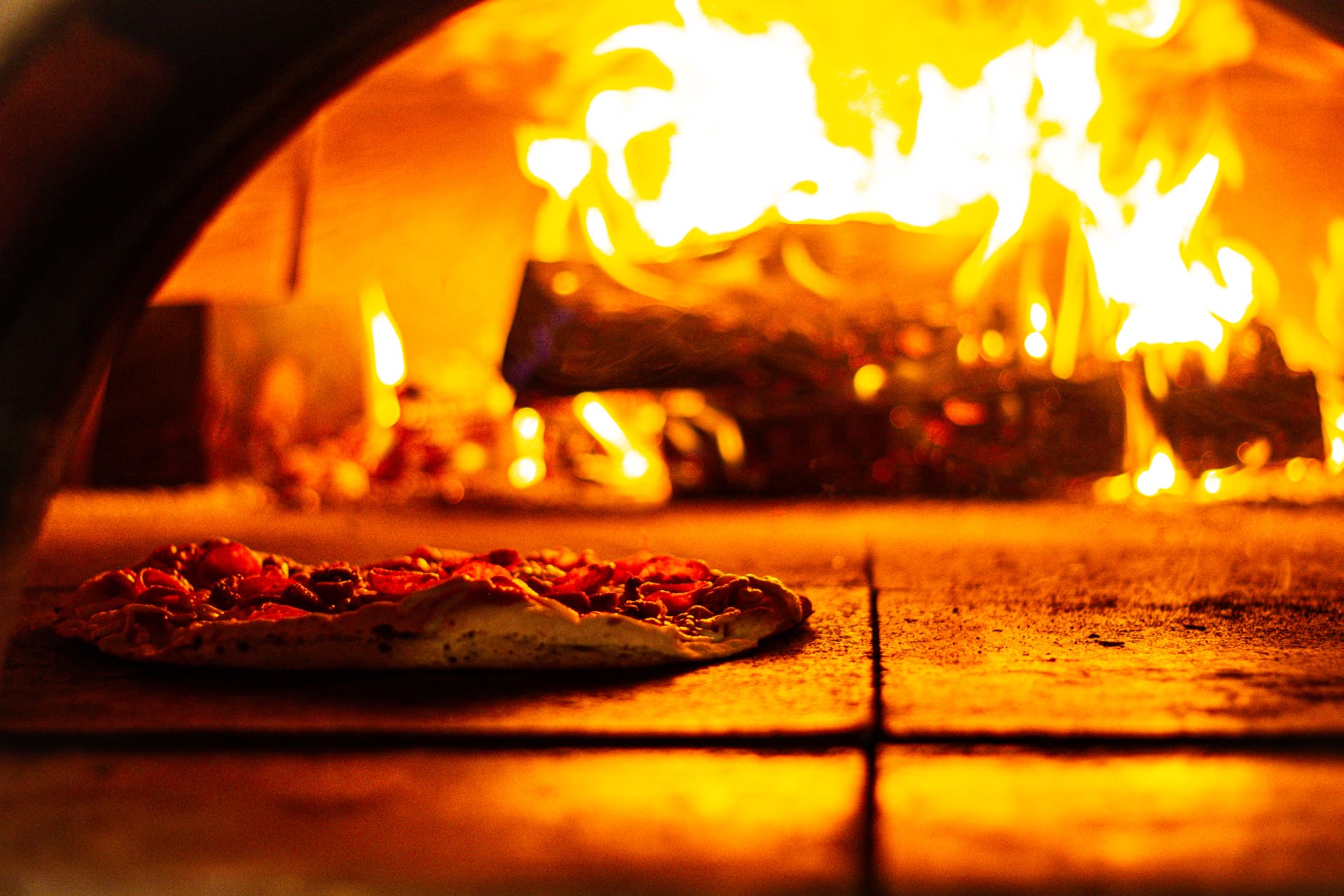 Pizza in the wood-fired oven at Bottega in Lacey, Washington